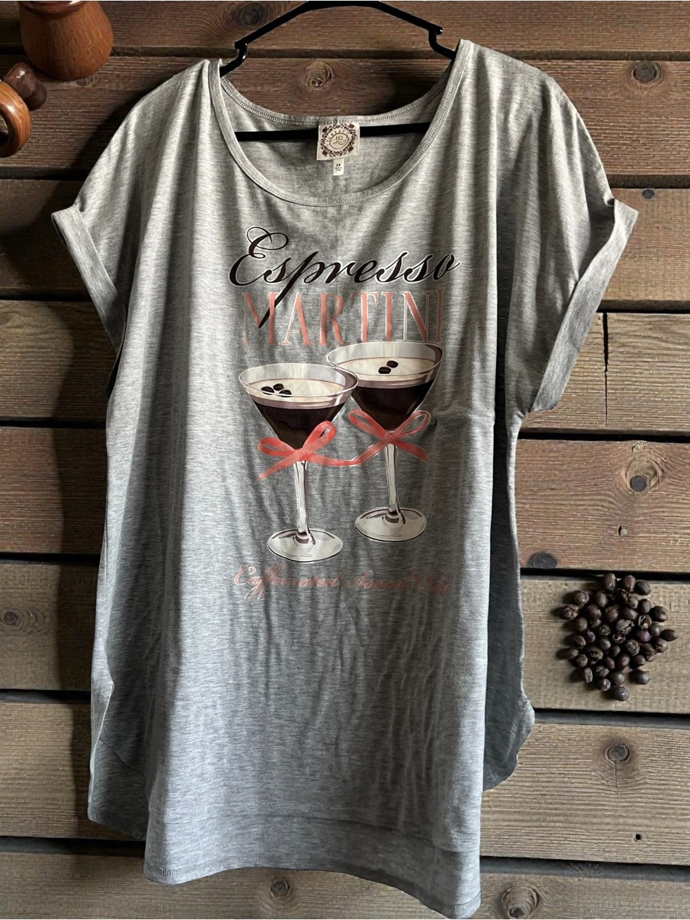 Rue21 Gray Espresso Martini Graphic Tee